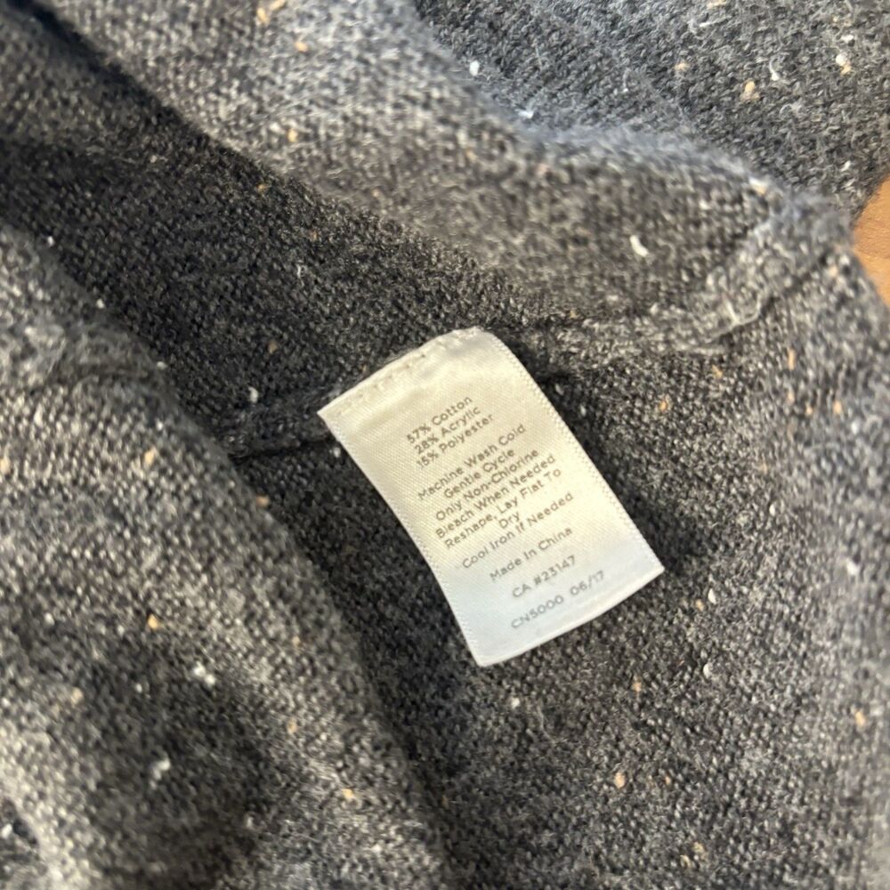 Talbots Womens XL Gray Speckled Sweater Dress Cowl Neck Cotton Blend - Picture 4 of 6